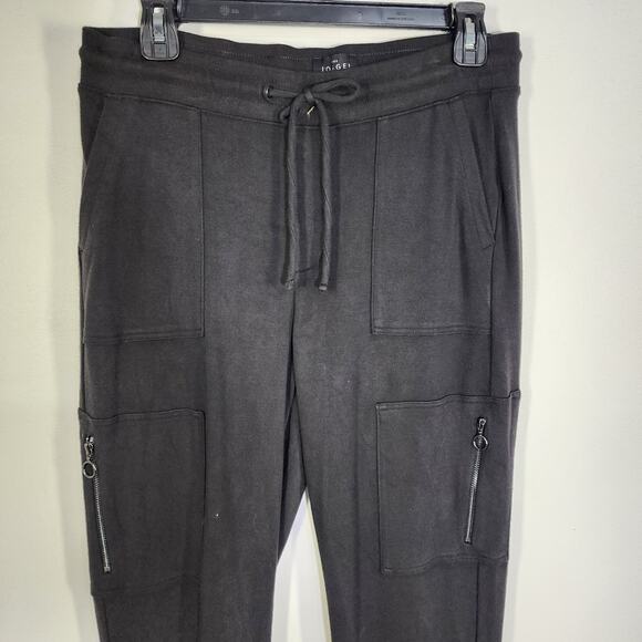 White House Black Market Womens Cargo Jogger Pant Black Small Zip Ankle Pockets - Picture 6 of 14